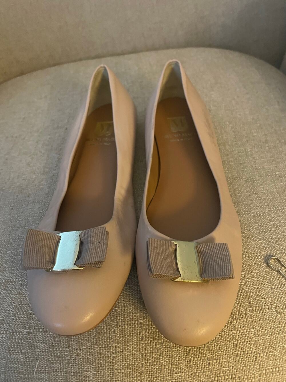 Bruno Magli Mina Women's Leather Ballet Flats Shoes - Italy Org S84